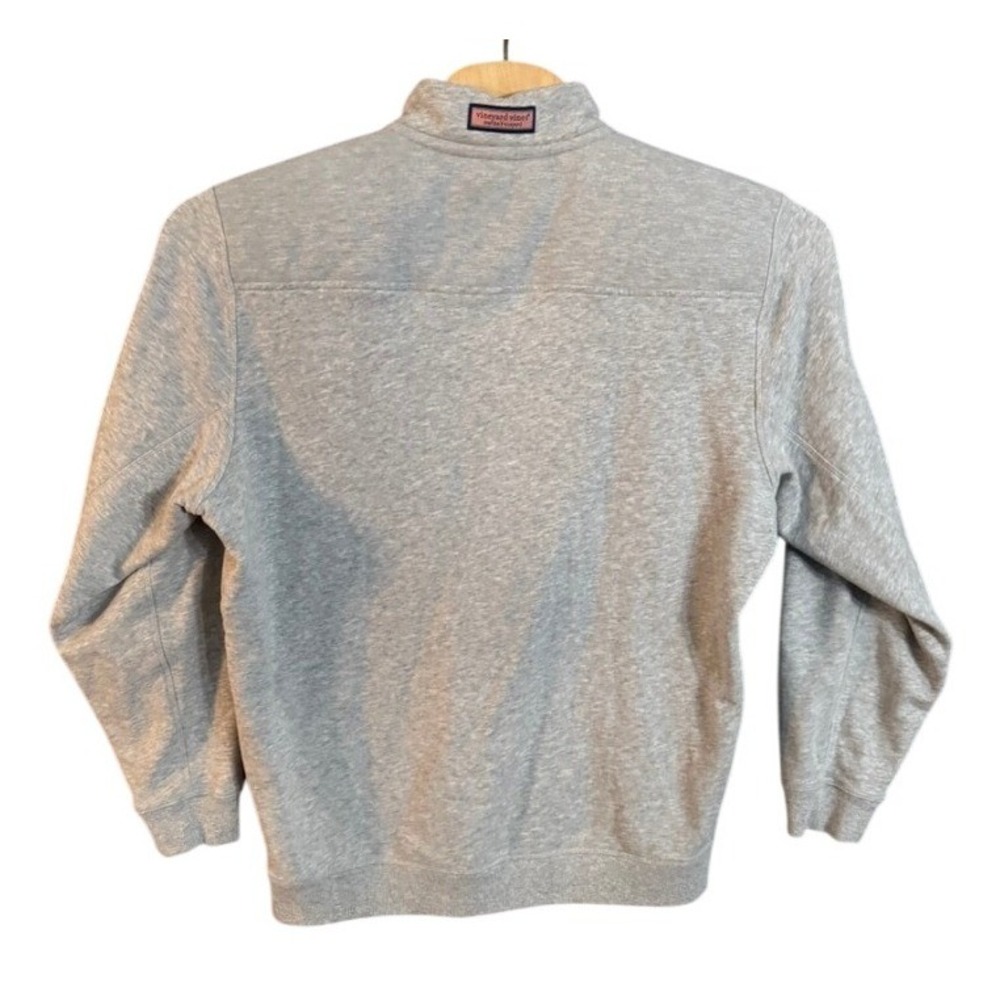 Vineyard Vines Mens Quarter Zip Pullover Heather Gray Cotton Blend Size L - Picture 2 of 9